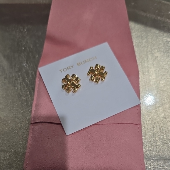 Tory Burch Jewelry - Tory Burch Gold Logo Stud Earrings NWT